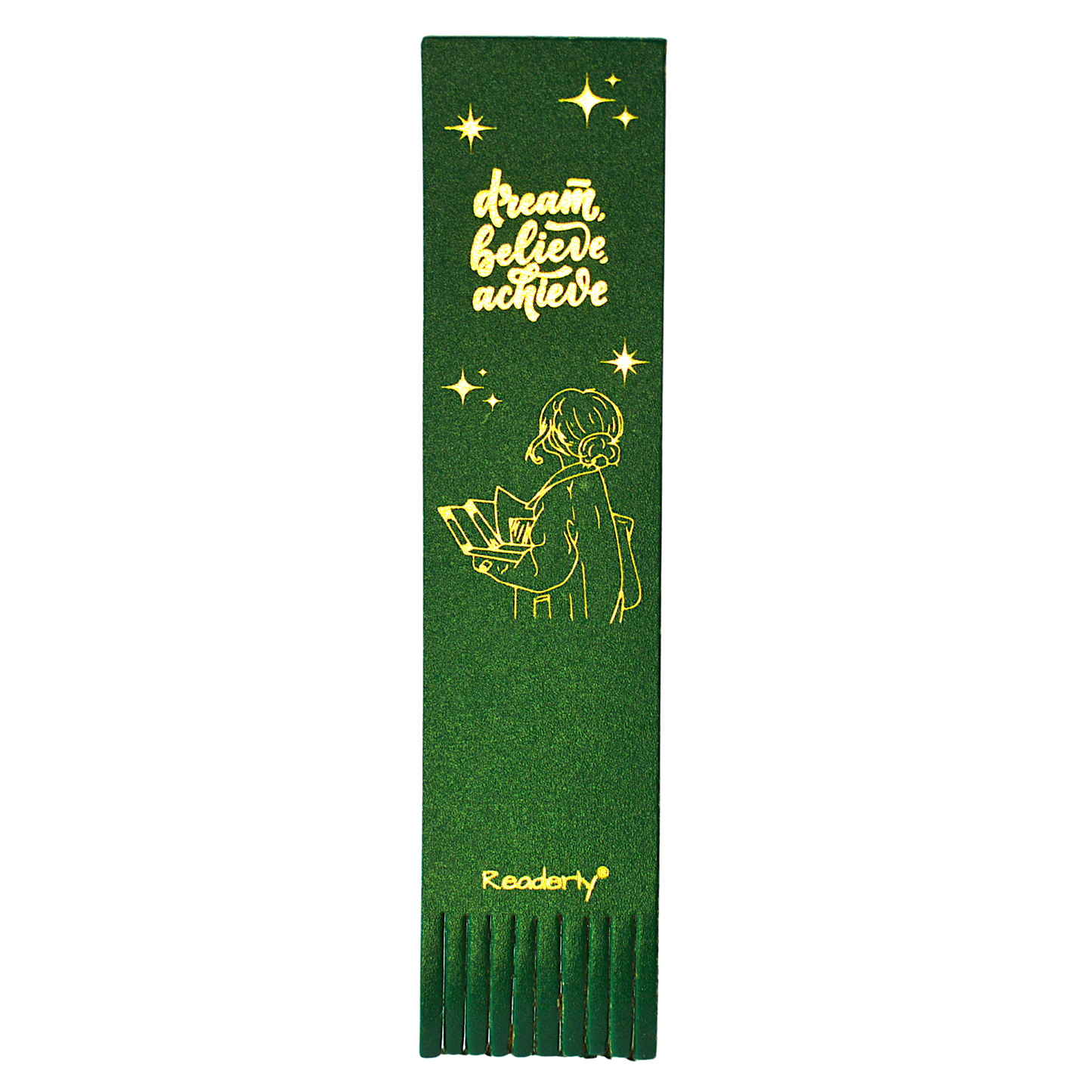 Readerly® Dream Believe Achieve Personalised Bonded Leather Bookmark