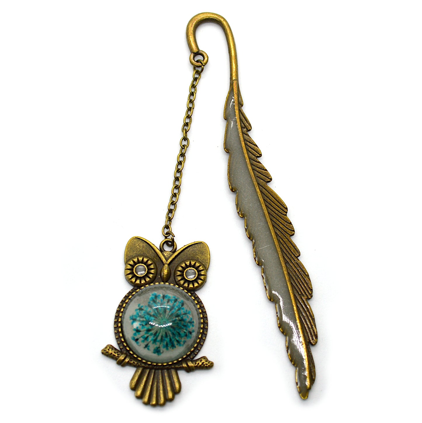 Readerly Glow In The Dark Owl Bookmark (Gold Metal) - REDUCED TO CLEAR - IMPERFECT