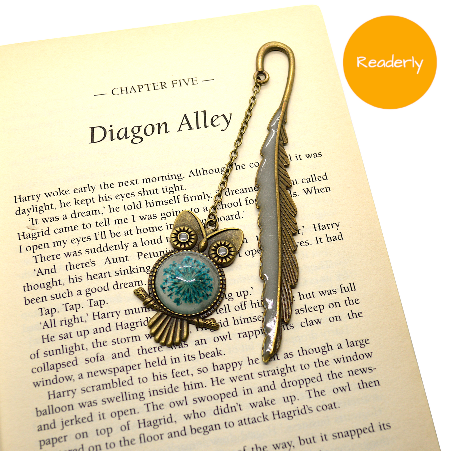 Readerly Glow In The Dark Owl Bookmark (Gold Metal) - REDUCED TO CLEAR - IMPERFECT