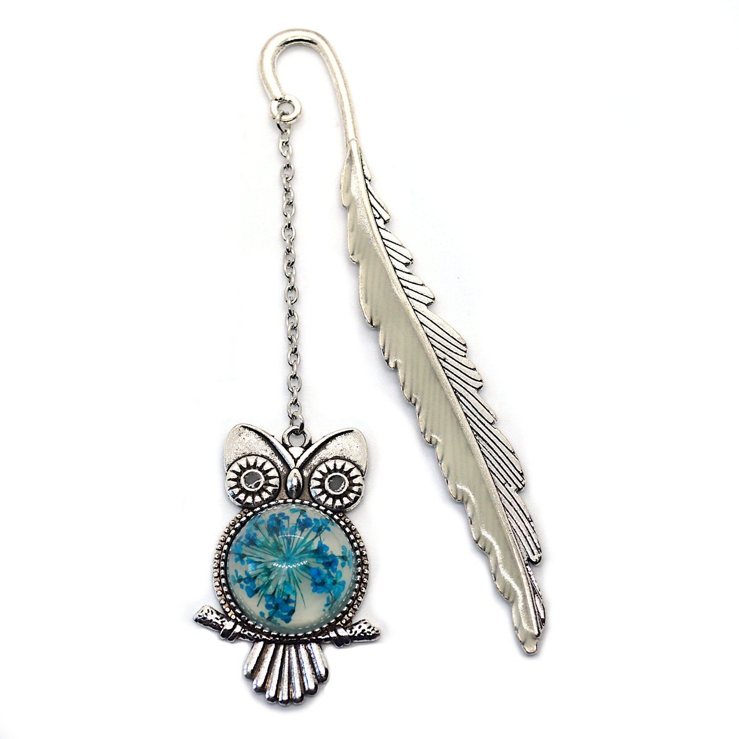 Readerly Glow In The Dark Owl Bookmark (Silver Metal) - REDUCED TO CLEAR - IMPERFECT