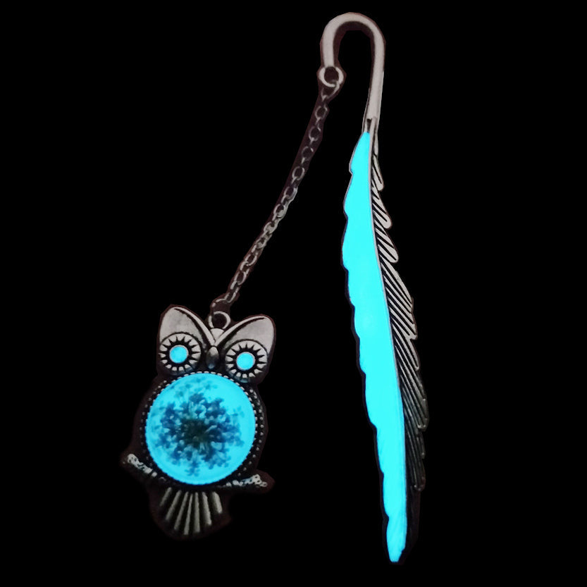 Readerly Glow In The Dark Owl Bookmark (Silver Metal) - REDUCED TO CLEAR - IMPERFECT