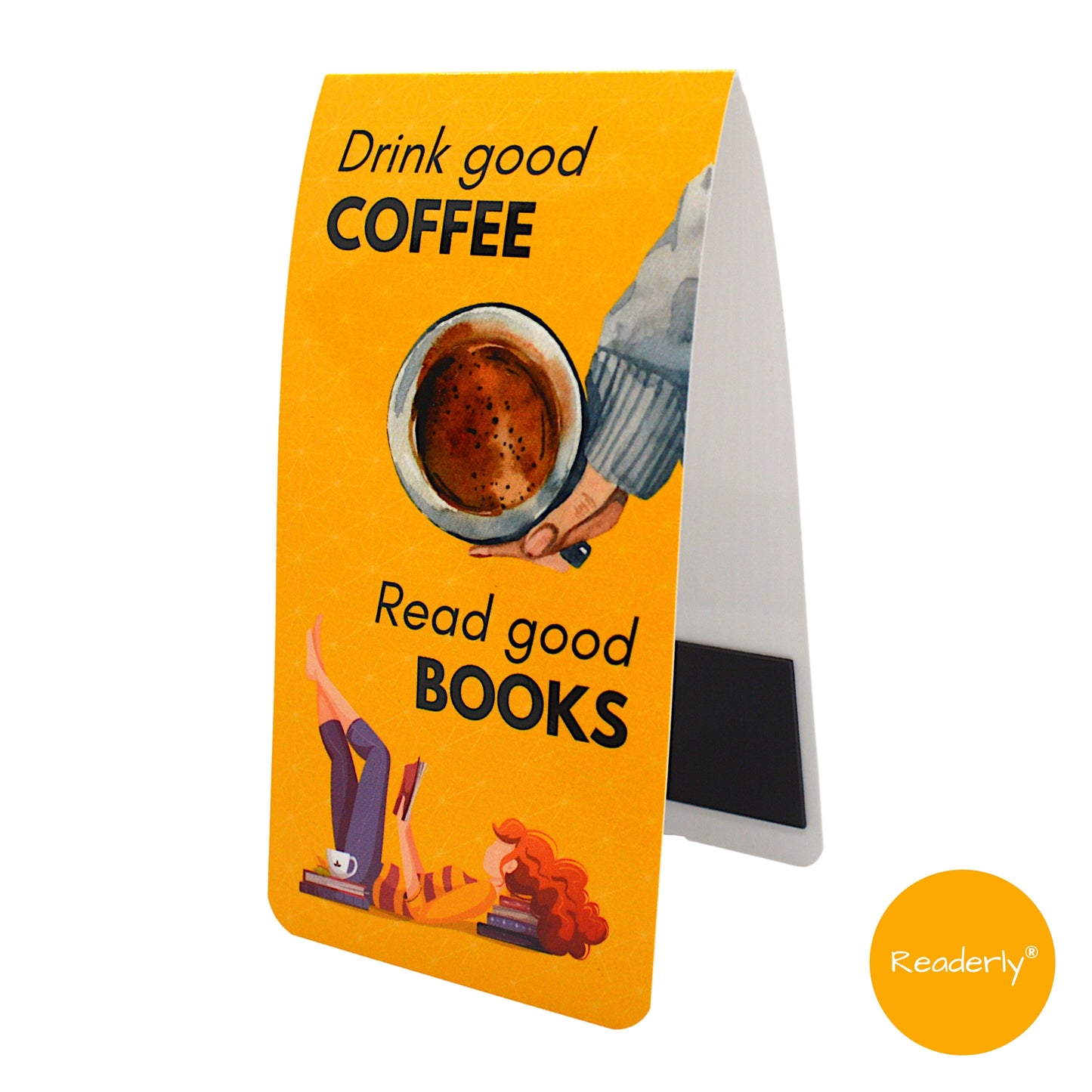 Readerly Drink More Coffee Read More Books Magnetic Bookmark