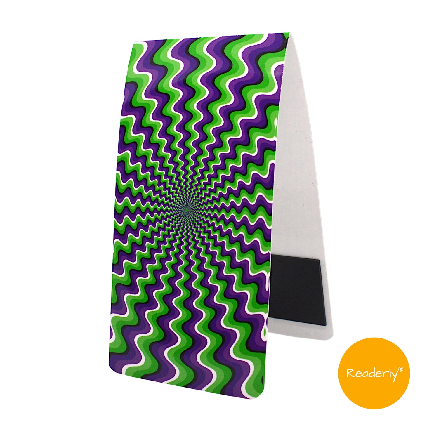 Readerly Optical Illusion Magnetic Bookmark (Green / Purple)