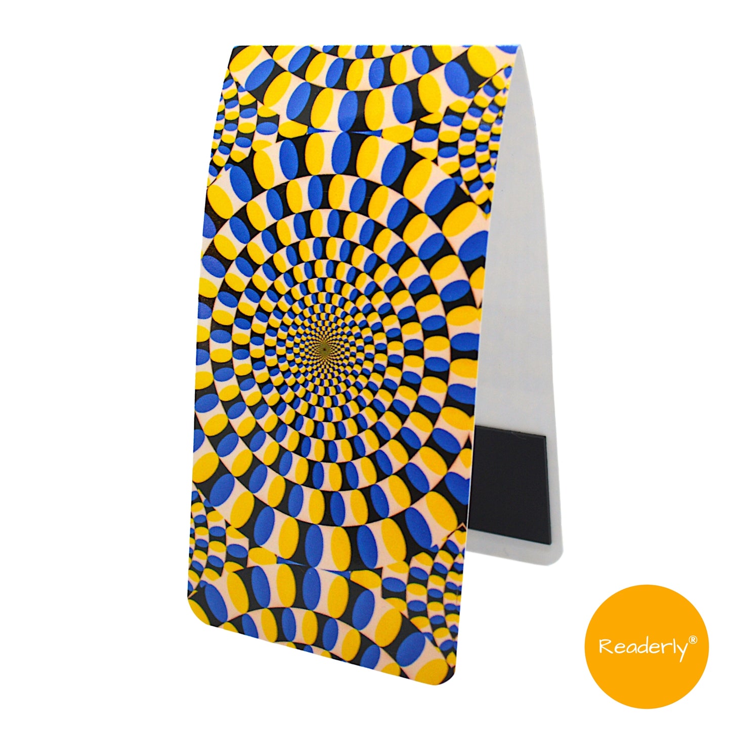 Readerly Optical Illusion Magnetic Bookmark (Blue / Yellow)