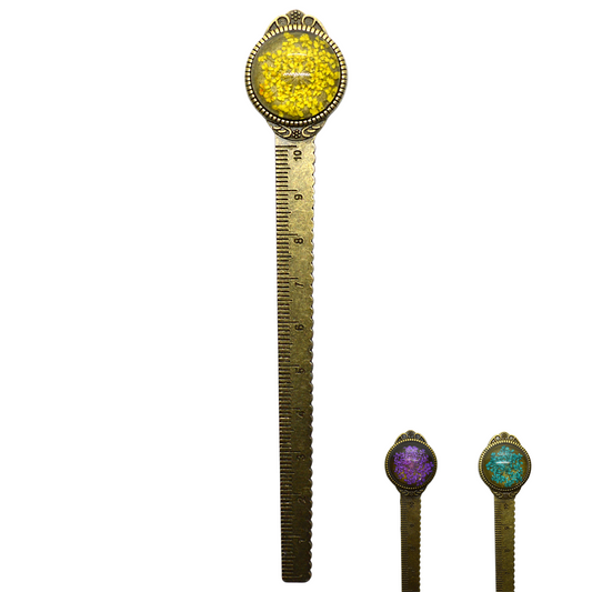 Readerly Vintage Flower Metal Ruler Bookmark