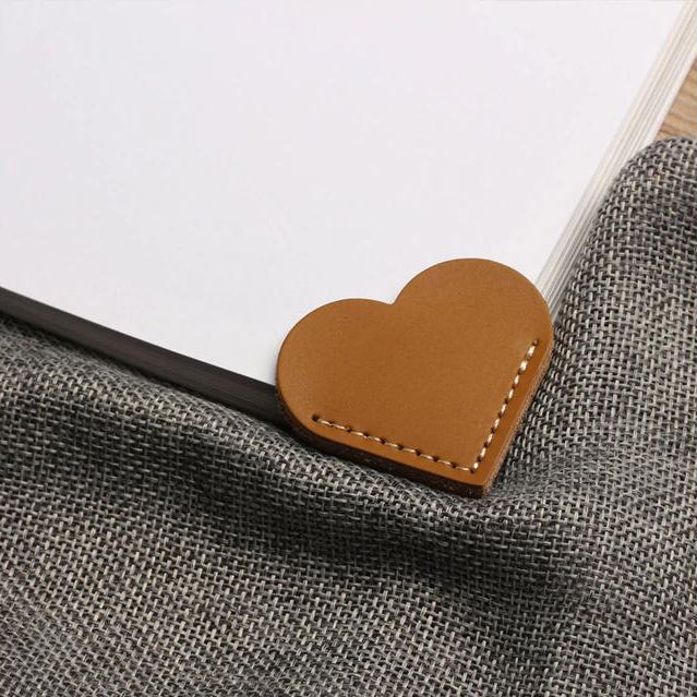 REDUCED TO CLEAR - Readerly Heart Corner Mark - Faux Leather