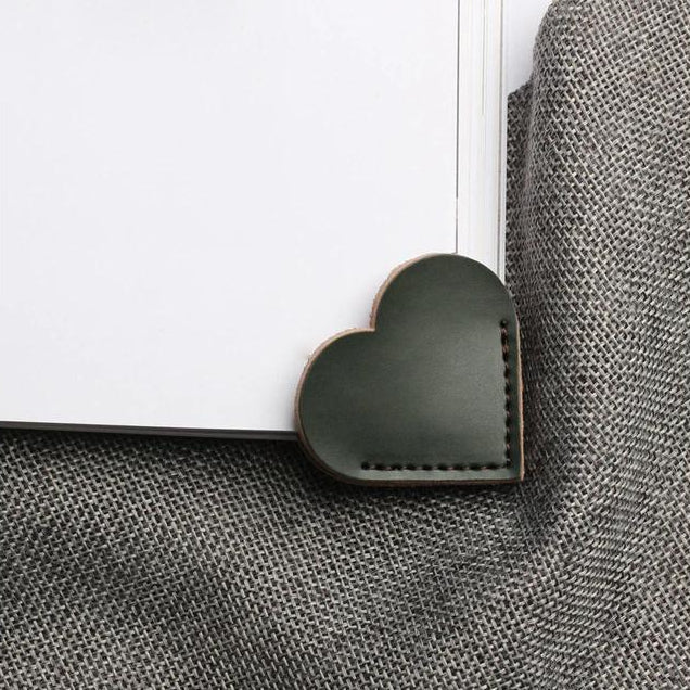 REDUCED TO CLEAR - Readerly Heart Corner Mark - Faux Leather