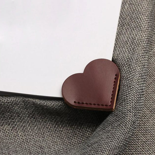 REDUCED TO CLEAR - Readerly Heart Corner Mark - Faux Leather